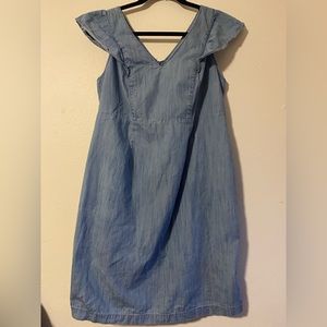 🥑 Motherhood Maternity Dress Lightweight Cap Sleeves Blue denim color Medium